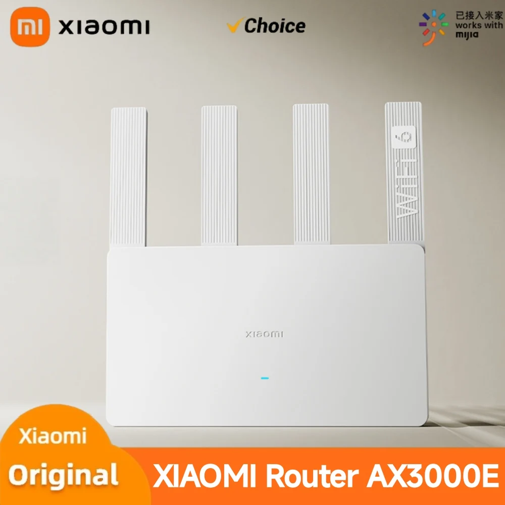 Router Inalámbrico Xiaomi AX3000E WiFi6, Velocidad de 3000M, 4 Amplificadores de Señal, Agregación de Puertos, Router WiFi Inteligente para Todo el Hogar