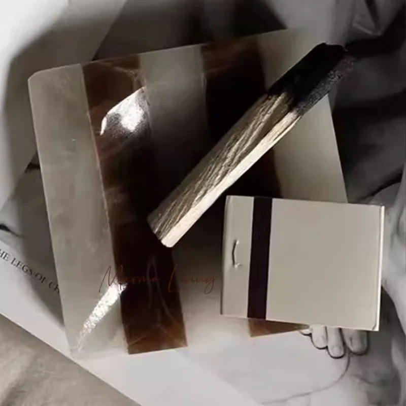 

French Natural Marble Jade Tray Designer Model Room Home Jewelry Storage Tray Aromatherapy Tray