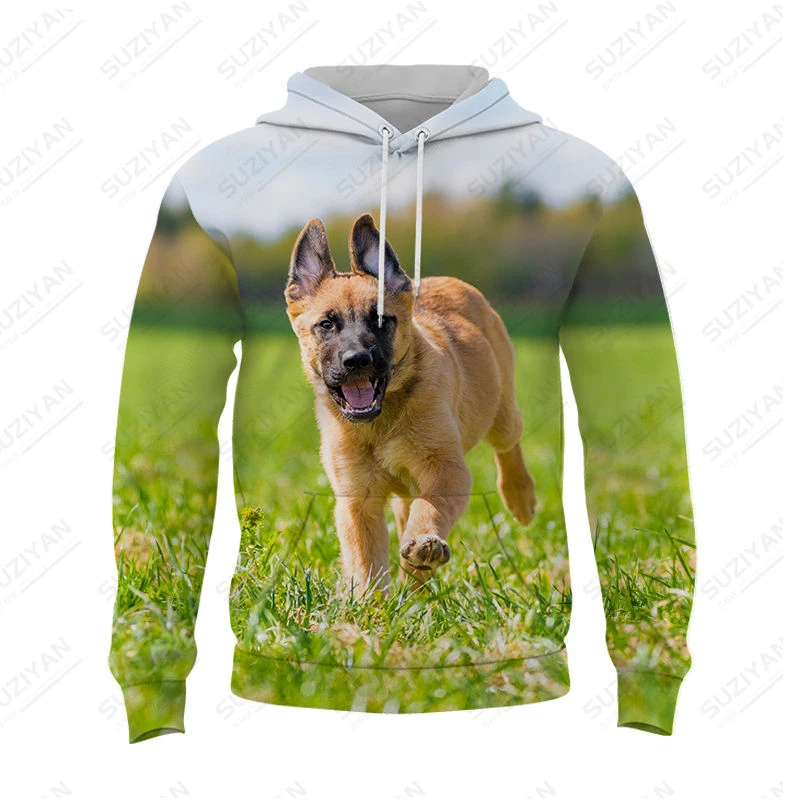 2023 New Plus Size Men's Long Sleeve Sweater Loose Top Casual Fashion Harajuku 3D Print Pet Dog CuteHooded Pullover Top Spring