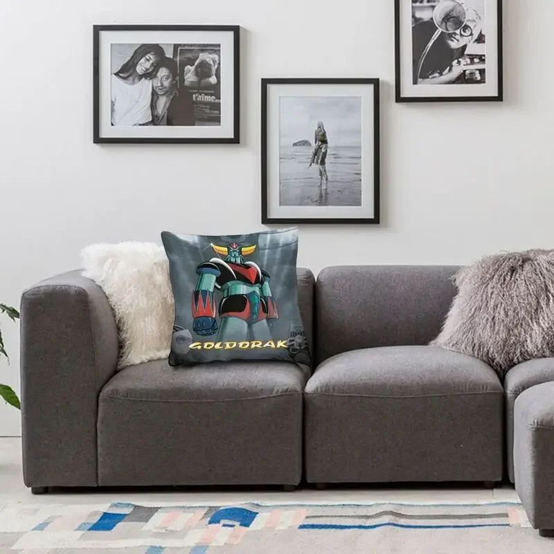 Goldorak Grendizer Pillow Case for Sofa Anime UFO Robot Goldrake Luxury Cushion Cover Square 3D Printing Custom Pillowcase