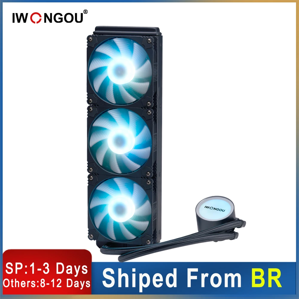 IWONGOU Water Cooler Cpu 240mm Liquid Cooling 4pin Pwm Rgb Processor Cooler Cpu Heat Sink 120mm Fan  PC Water Cooling Radiator