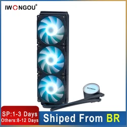 IWONGOU Water Cooler Cpu 240mm Liquid Cooling 4pin Pwm Rgb Processor Cooler Cpu Heat Sink 120mm Fan  PC Water Cooling Radiator