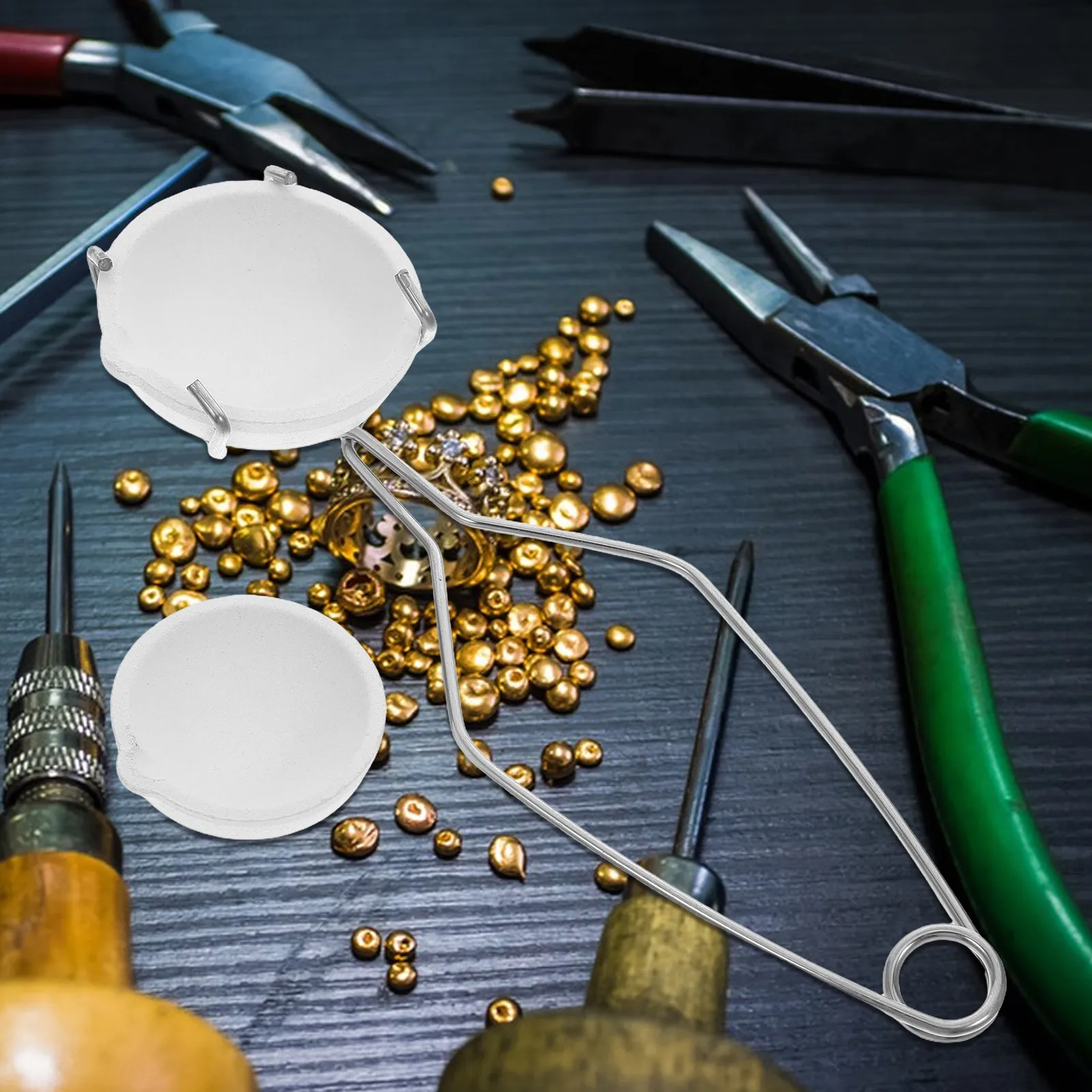 Crucible Set Includes Quartz Melting Dishes Crucible Tong for Gold Silver Jewelry Melting Metal Smelting Casting Kit