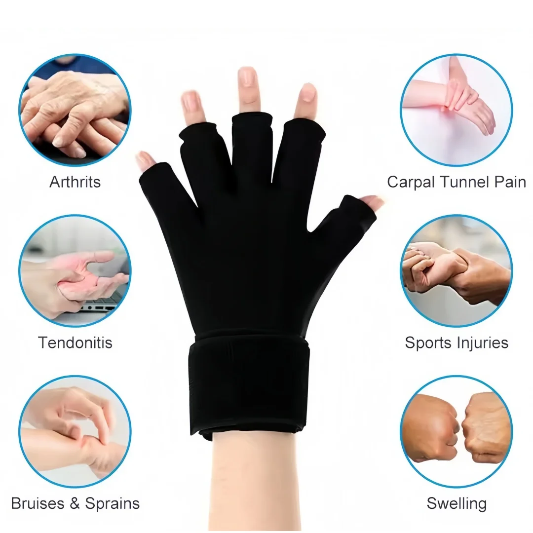 1 stücke Einstellbare Finger Arthritis Kompression Handschuh mit Handgelenk Strap Icing Finger Dampf Pack Heißer Drücken Hand Handgelenk Eis pack
