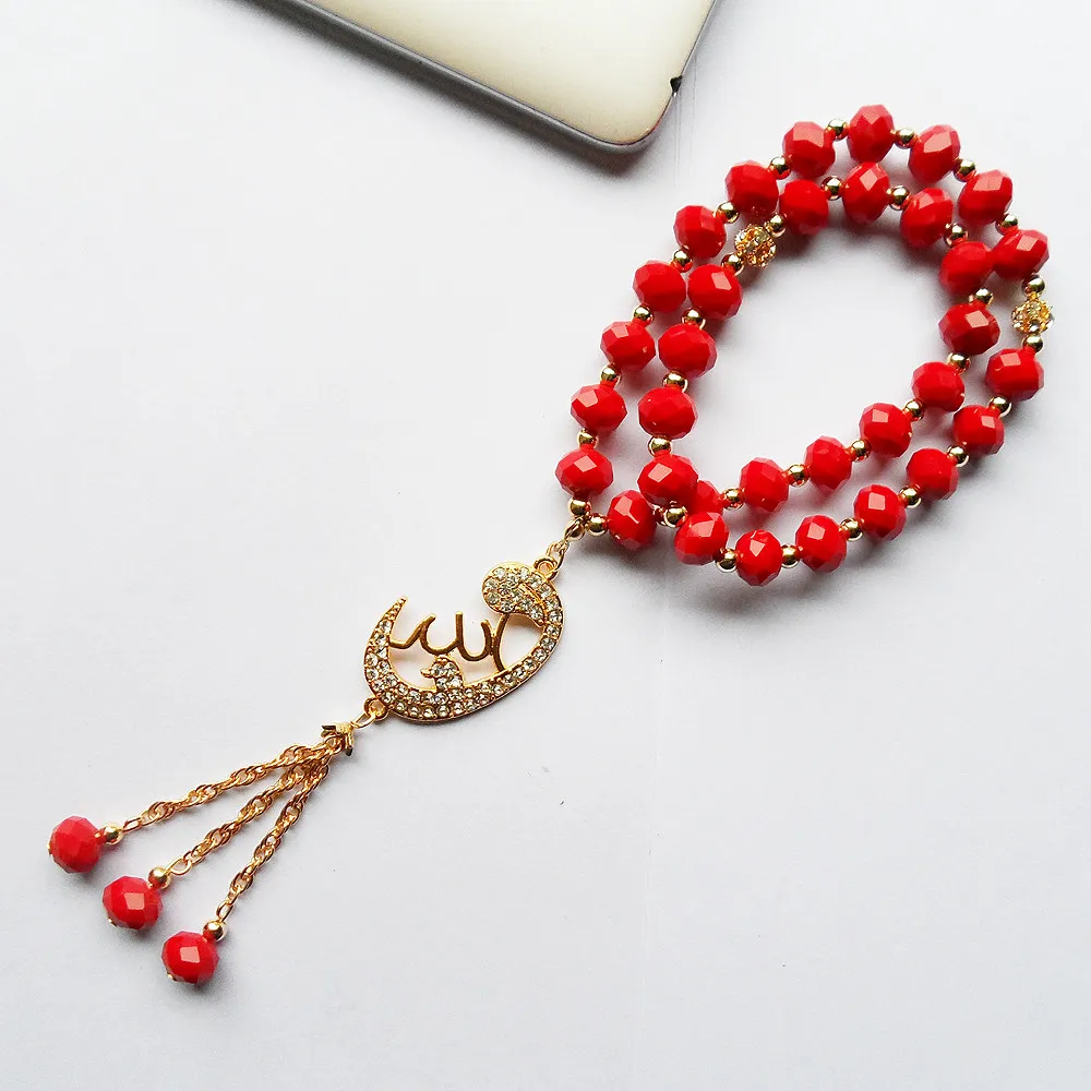 fnaf 2 rupee item Anime 2 Layer Chain Ceramic Red Crystal Bead Stretch Muslim Bracelet Women Islam Pulseras Wedding Gift