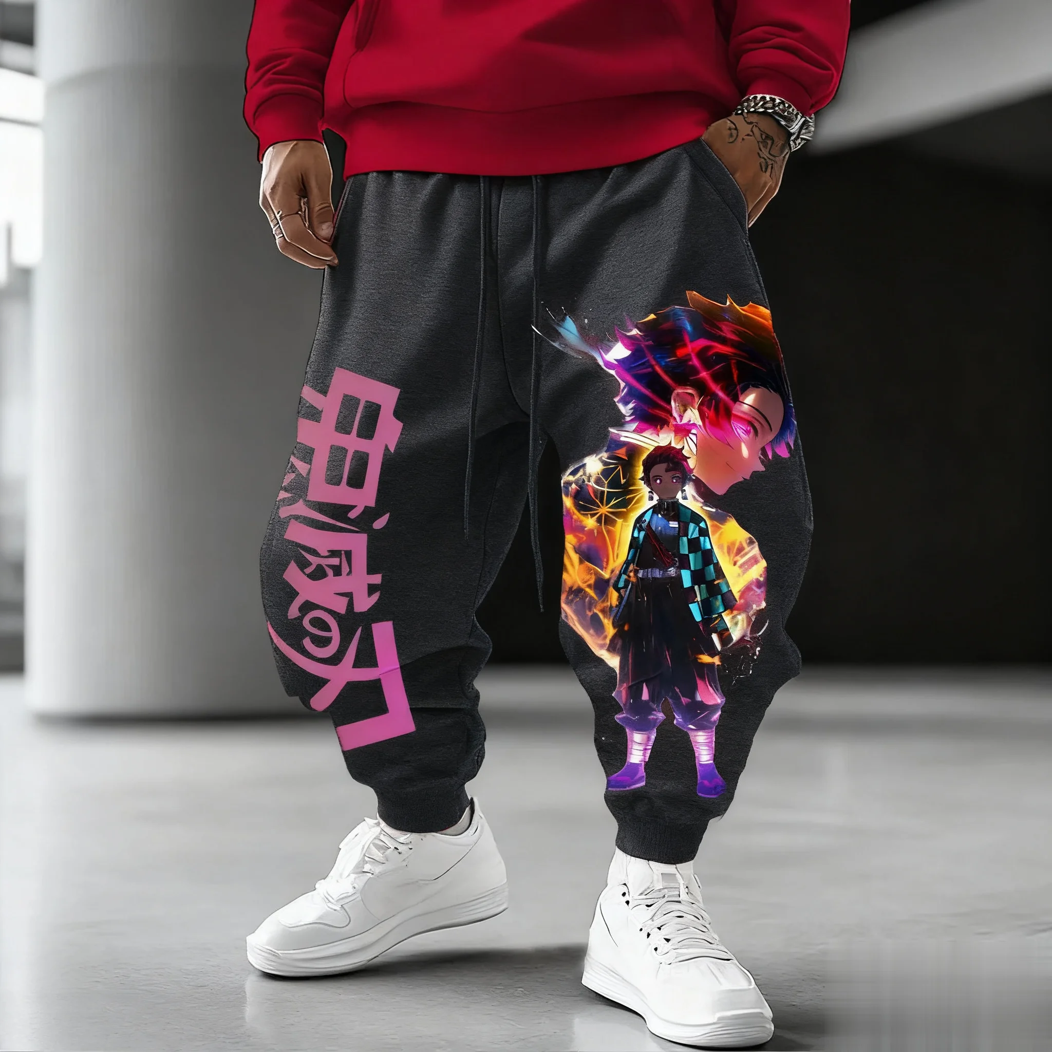 Demon Slayer Anime Men Women Sweatpants Loose Casual Sports Pants Streetwear Hip Hop Trousers Summer Autumn Fashion Y2k Clothes