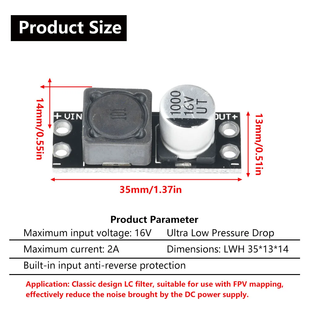 Bild 6: DC 16V 2A LC Filter Power Filter beseitigt Bildübertragung Welligkeit Interferenz Videosignal Filtermodul