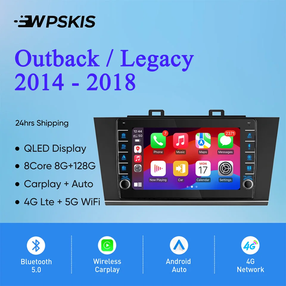 8G Ram 128GB QLED Car Radio Video Audio A/V Music DVD Player GPS Navi For Subaru Outback Legacy 2014 - 2018 Carplay Auto DSP RDS