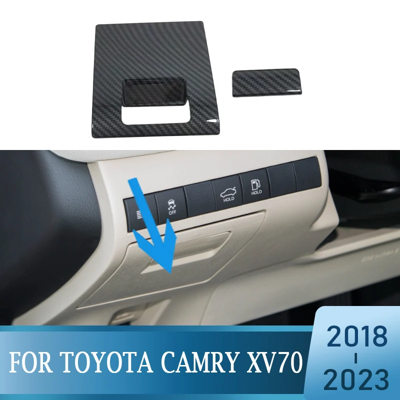 Car Driver Side Storage Box Trim Cover For Toyota Camry 70 XV70 Hybrid 2018 2019 2020 2021 2022 2023 Stainless Steel Accessories