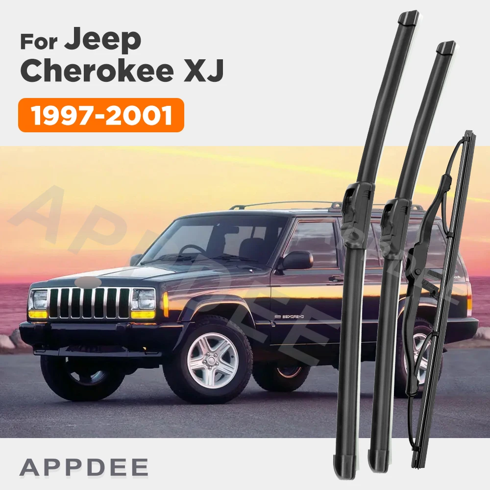

APPDEE Wiper For Jeep Cherokee XJ 1997-2001 1998 1999 2000 Wiper Front & Rear Wiper Blades Windscreen Brushes 18"+18"+13"