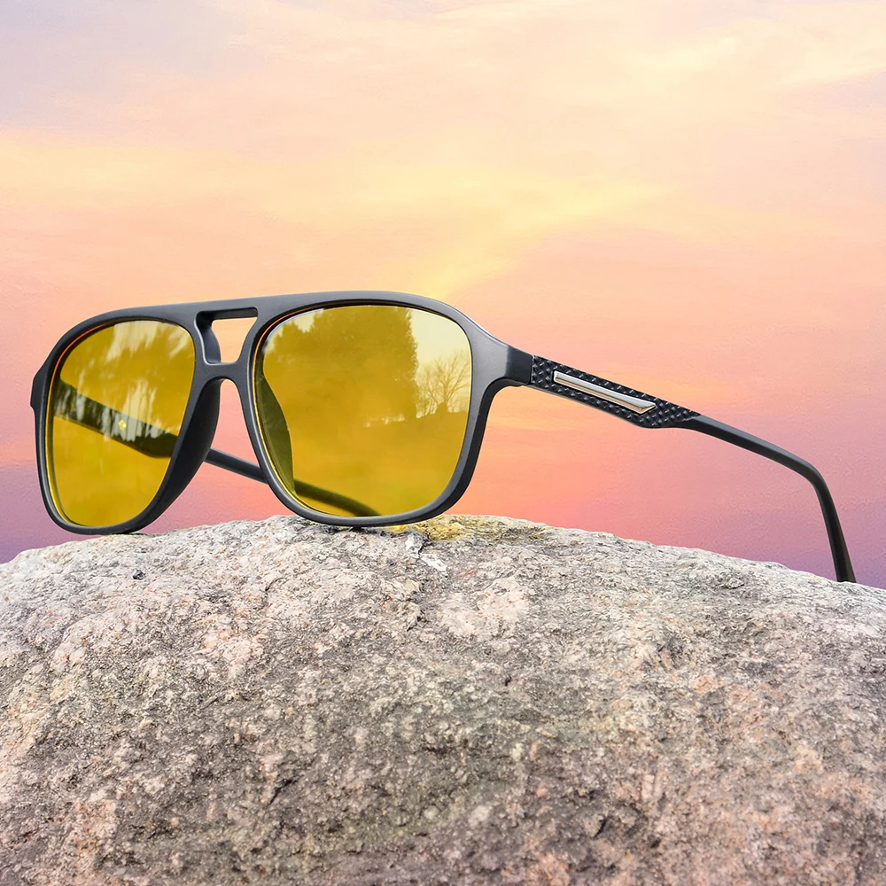 CRIXALIS Pilot Vintage Quadrat Sonnenbrille Männer Frauen Retro Fahren Nachtsicht Sonnenbrille Weibliche Luxus Designer Shades UV400 – Detail 1