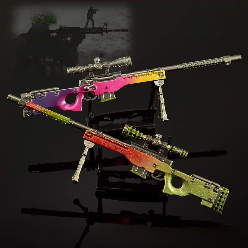 GO 게임 주변기기 AWP 드래곤의 전설 그라데이션 색상 총 무기 모델 금속 장난감 총 공예품 장식품 게이머 선물