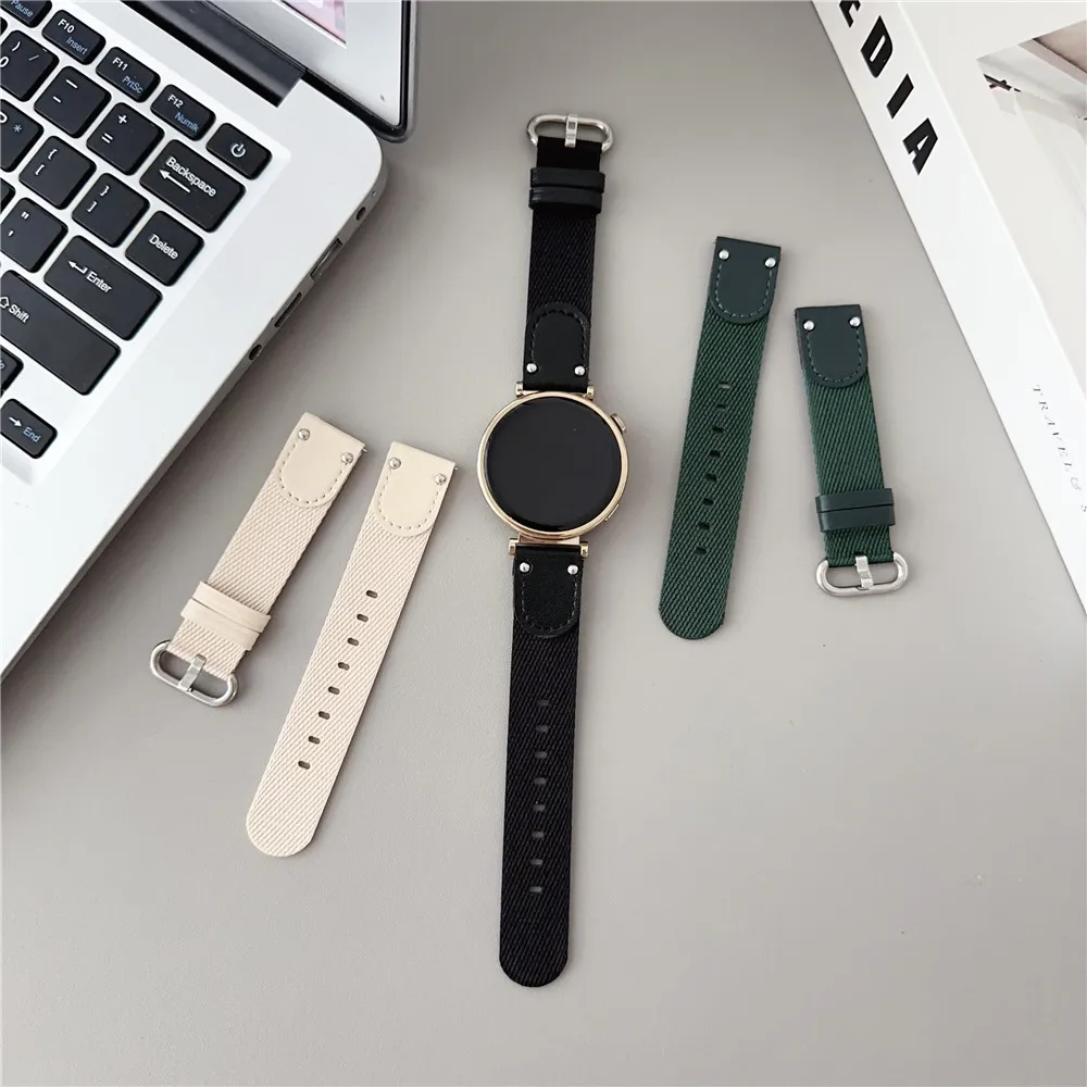 14mm 18mm Watch Band for Samsung watch Fit3 Huawei GT4 41mm for Apple iwatch s9 S8 S7 SE Replacement Sport Canvas Watch Strap