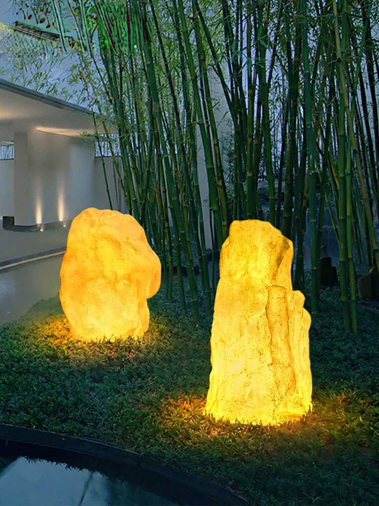 Outdoor Lawn Lamp Park Waterproof Grass Garden Garden Landscape Lamp Resin Imitating Stone Headlight