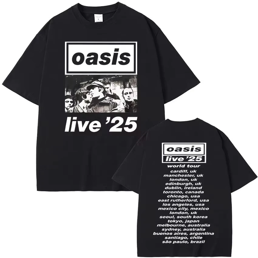 Oasis Das neueste Herren-T-Shirt aus reiner Baumwolle ab 2022, bequem, atmungsaktiv und hochwertig, ist ein Muss für Festivals