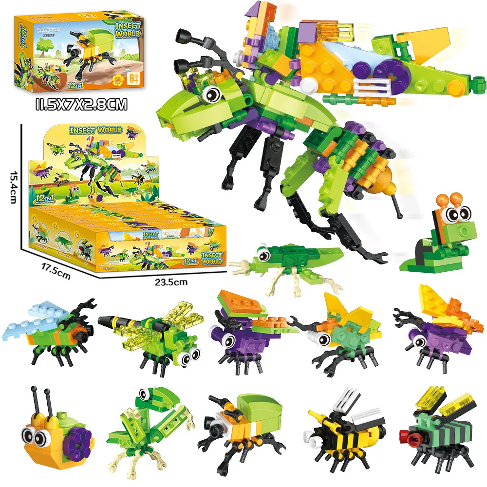 Animal Building Block dinosaur sea insects Set for Girls& Boys 6+, Party Favors, Perfect for Birthdays, Easter& Classroom Prizes