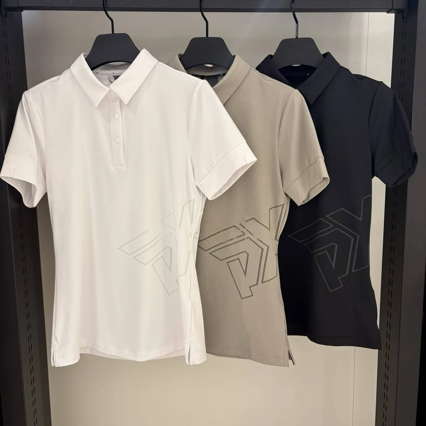 

2026 Summer Women Golf Polo Shirt Solid Color Letter Print Cold Feeling Quick Dry Lapel Short Sleeve Casual Sports Tops