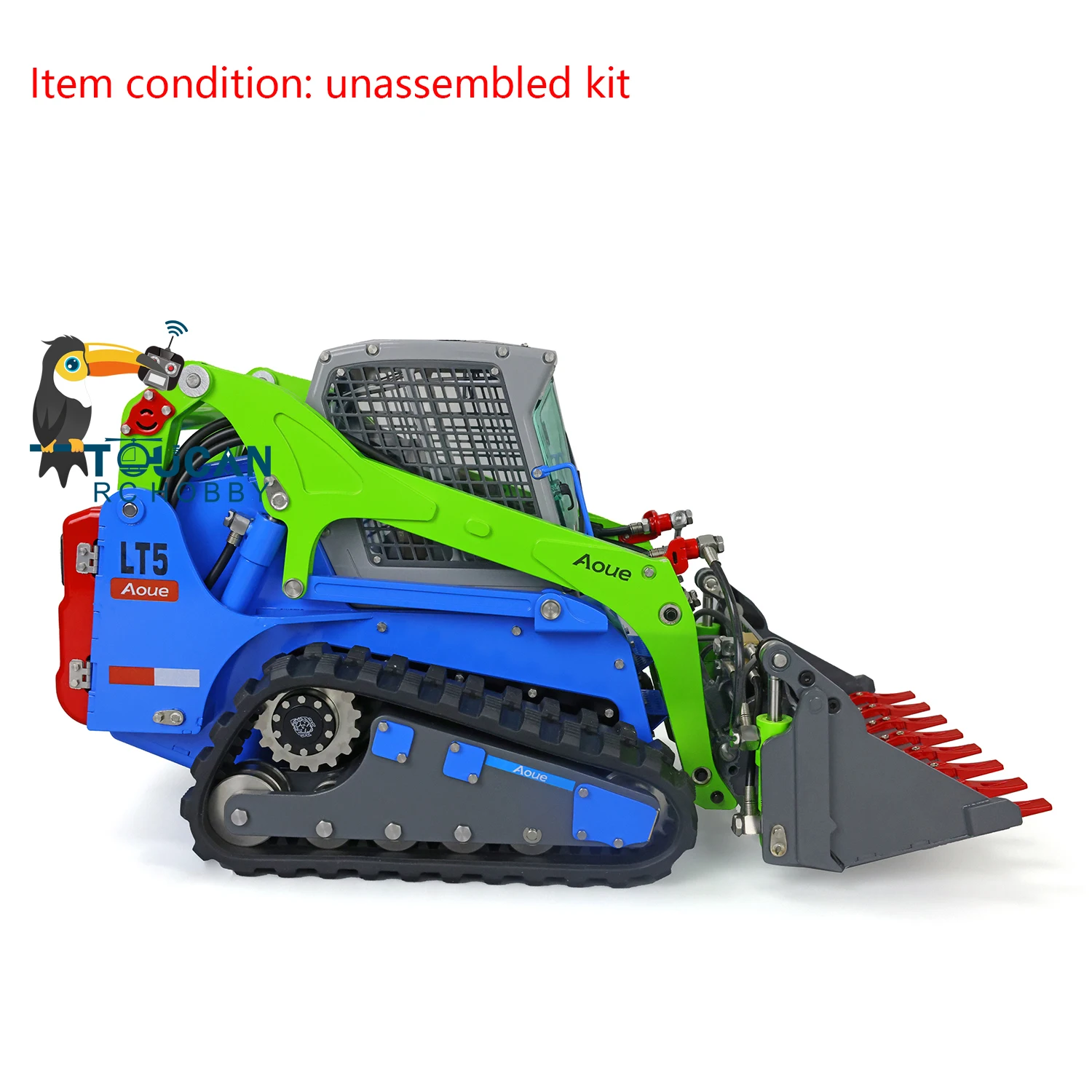 LESU Metal Aoue LT5 1/14 RC Loader Hydraulic Tracked Skid-Steer Assembled RC Engineering Car Lights Sounds Toys THZH1274