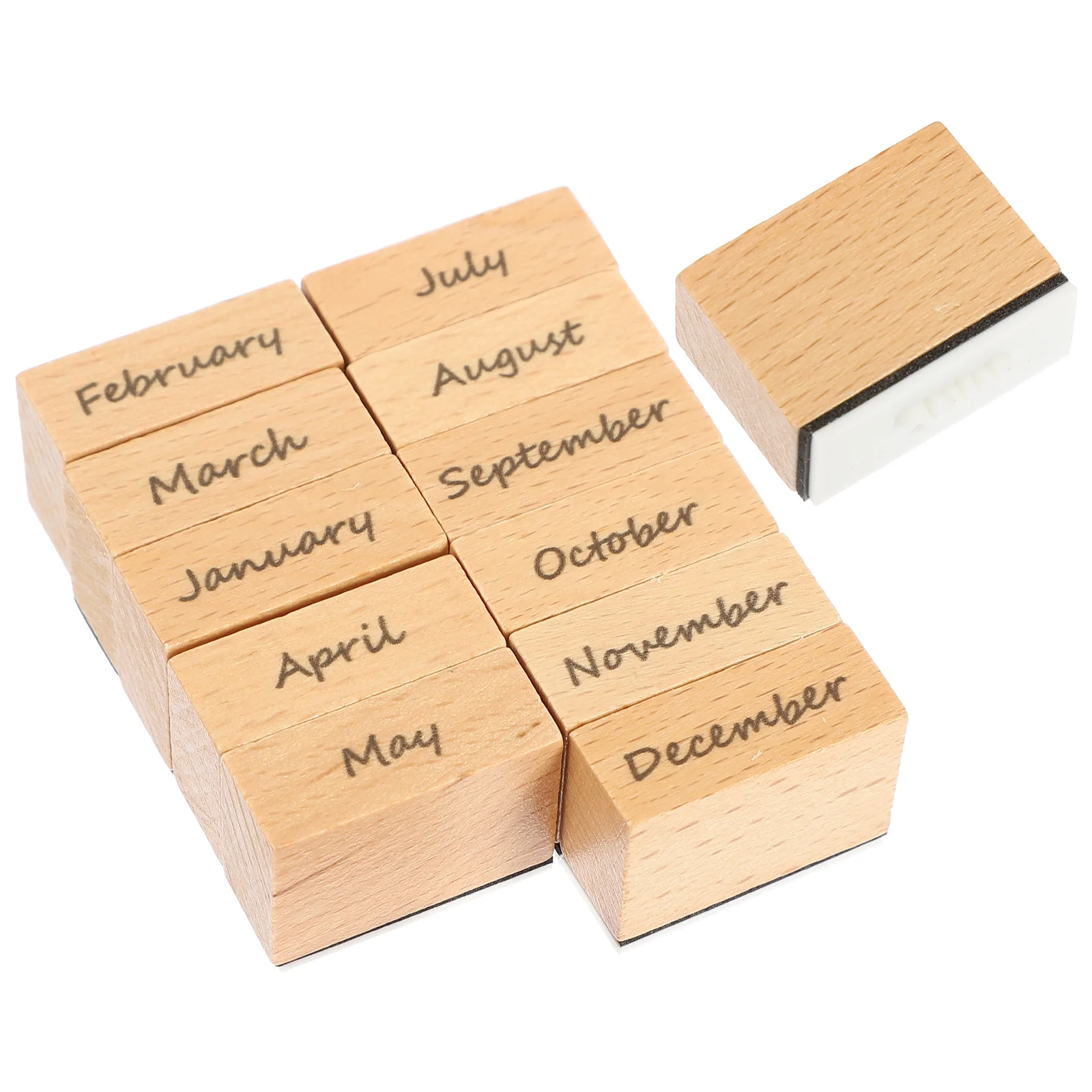 Aufkleber Englischer Monat Stempel Tagebuch Holz Tagebuch Stempel leer für Planer Handwerk Student