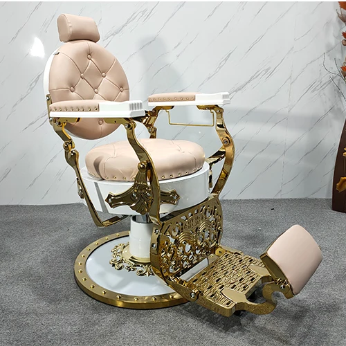 

Beauty Salon Furniture Antique Luxury Swivel Synthetic Leather Barber Shop Equipment Hydraulic Styling Barber Hair Cut Chair