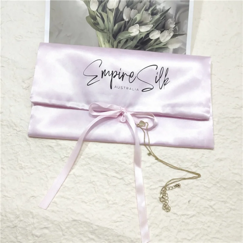 custom.Custom Large Satin Drawstring Pouch Hair Bundles Lash Wig Jewelry Packing Satin Silk Draw String Textile Pa