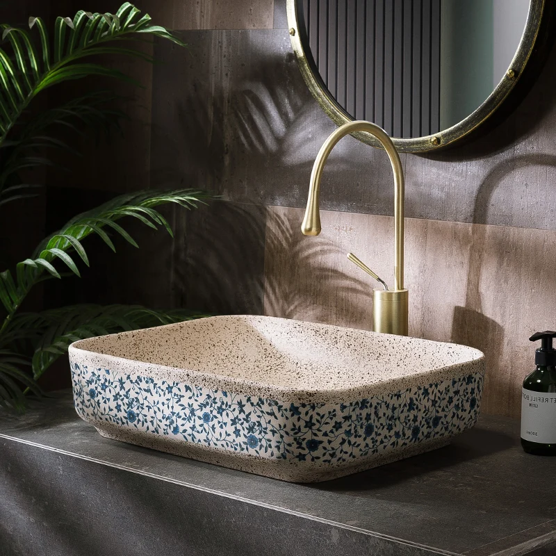 

Jingdezhen ceramic art countertop wash basin bowl for bathroom lavabo sink Bathroom sink rectangle lavabo sink washing basin