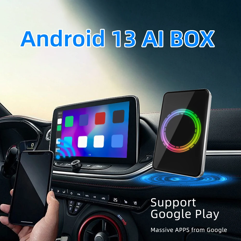 Android 13 TV Box Smart CarPlay Ai Box Wireless Carplay Android Auto المدمج في Play Store لسيارات YouTube Netflix OEM CarPlay #2