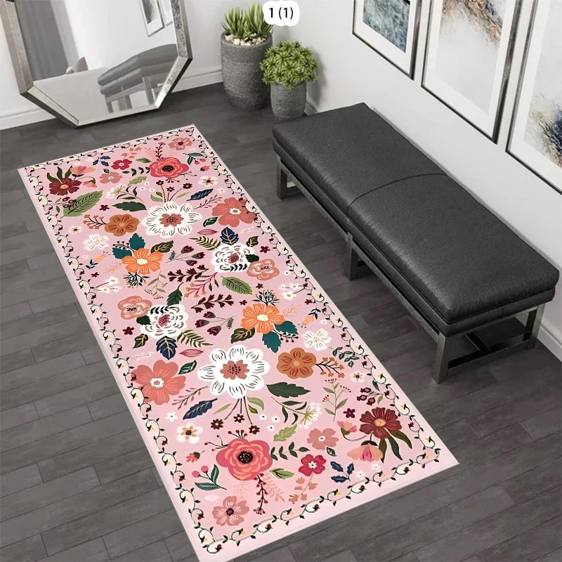 

Винтажный ковер с цветочным ботаническим узором, коврик для дома, традиционный современный напольный ковер для прихожей, декор для спальни