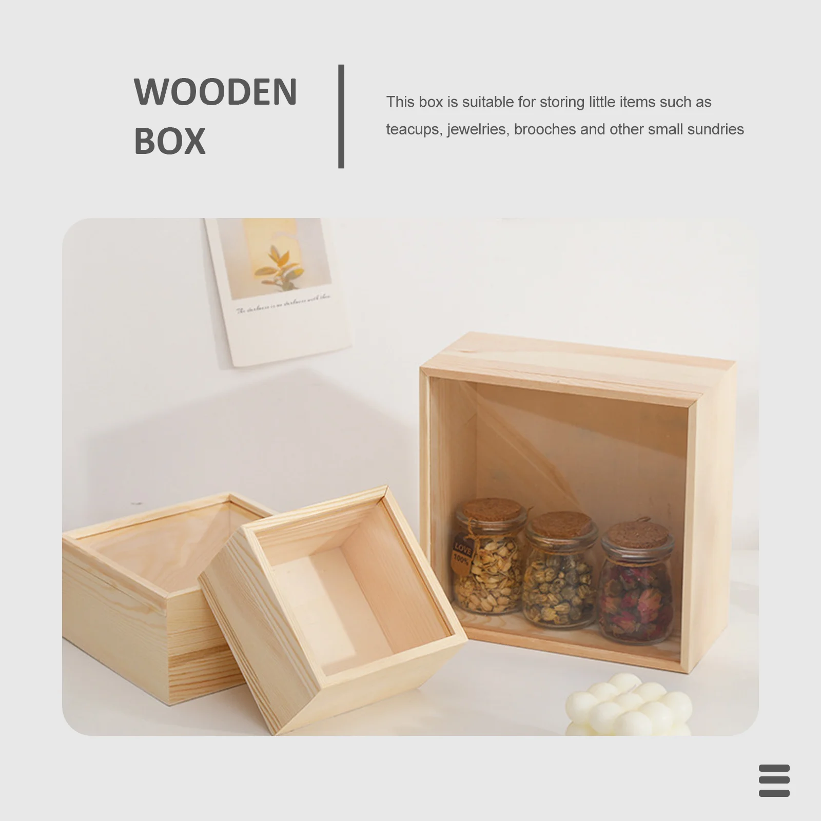 Storage Wooden Box Small Jewelry Gift Boxes with Lids Container Vanity Case Tray Sundries Acrylic Trinket Travel Organizer