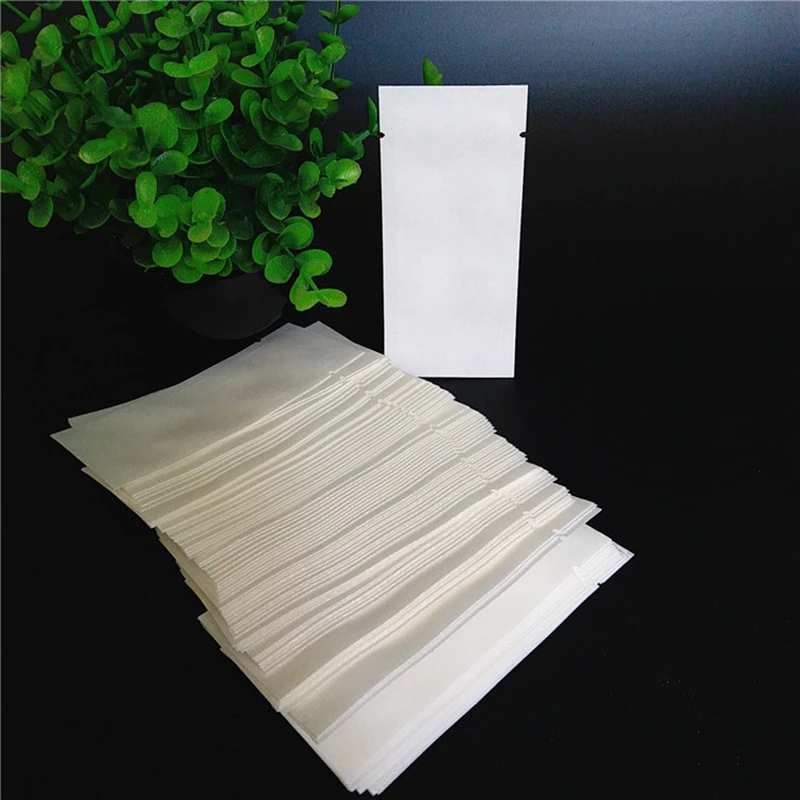 100pcs 5/10ml Small Sample Bag White Kraft Paper Mask Powder Mud Shampoo Skin Care Product Trial Packaging Bag