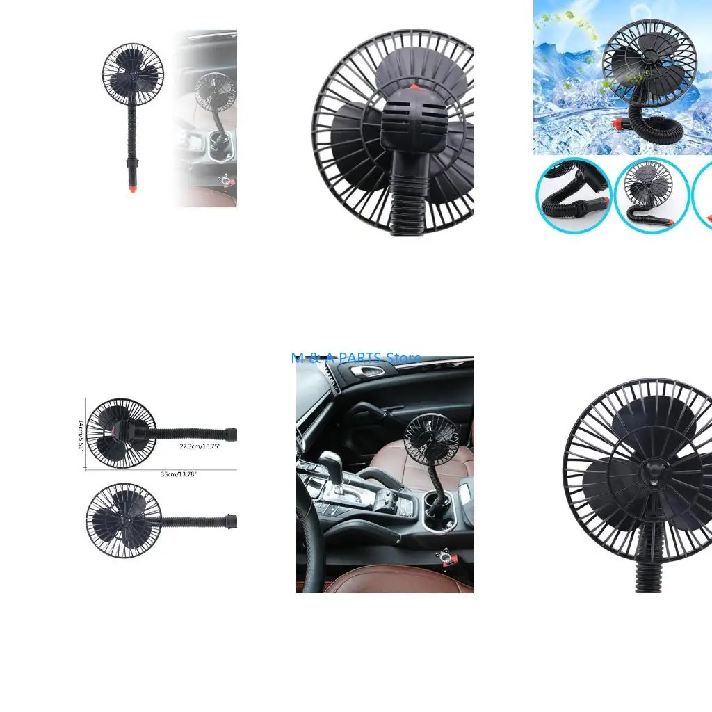 U1JF Stay Cool & Focused on the Road with 4 Inch Car Fan Powerful Energy-efficient