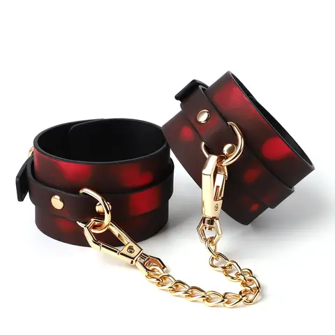 Temperature Changing Handcuff BDSM Leg Restraint Bondage Gear with Chain Couple SM Slave Wrist Ankle Cuffs Color Change Sextoy