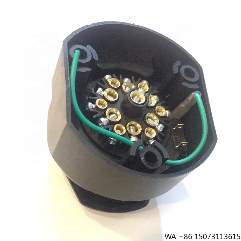 

European 12V 7+6Pin Large Round 13-Pin Trailer Socket Plastic 7-Way Connector