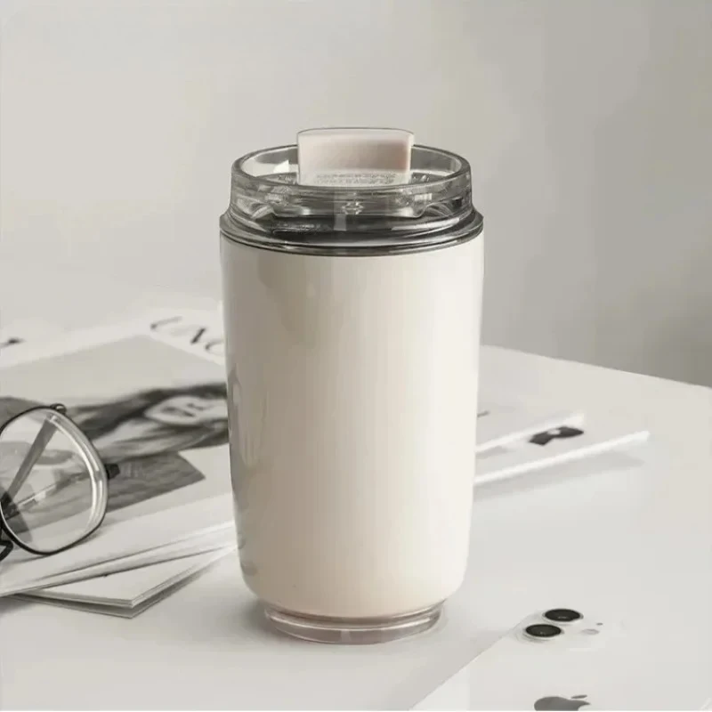 

Tumbler Thermos Mug Milky White Coffee Mug Car Thermos Water Bottle Travel Stainless Steel Vacuum Bottle Drinking Jug