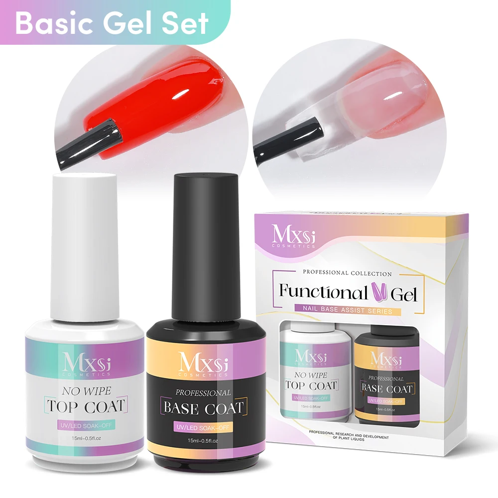 Mxsi Lak Nail Art Set Met Basislaag En Top Coat Diamant Topcoat Basecoat Gel Nagellak Voor Nail Art Design Tool Kit