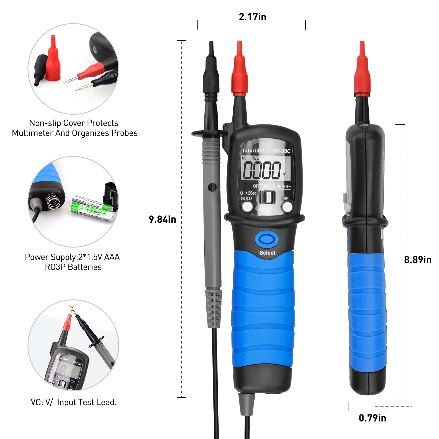 HP 38C Pen Type Digital Multimeter AC DC Voltage Tester Continuity Diode ESR Resistance Meter Professional Electric Test Tool