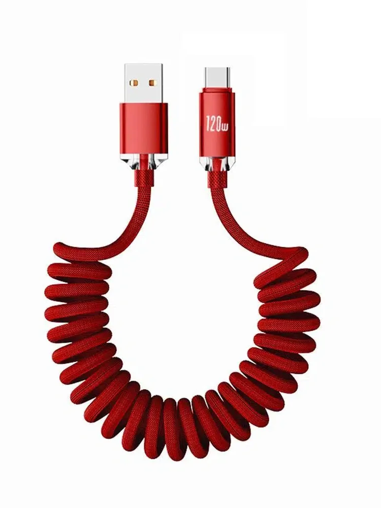 NNBILI 1 M/2 M Auto Frühling Typ C zu C Kabel Für iPhone 16 15 Xiaomi Samsung PD Schnelle Lade USB A zu Typ C Kabel Für Huawei