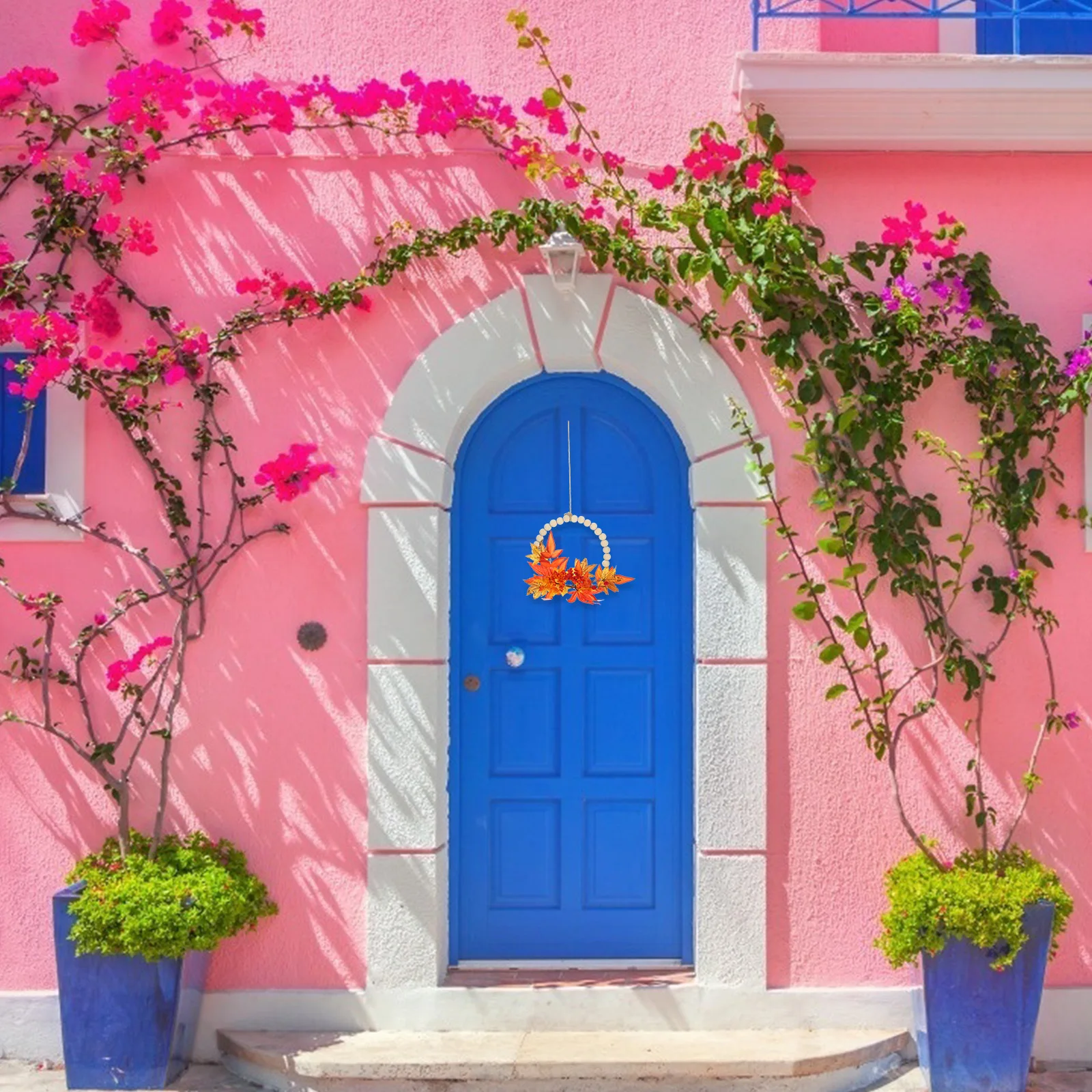 

Artificial Pumpkin Maple Leaves Thanksgiving Wreath Fall Hanging Decor Front Door Autumn Harvest Wreath Rustic Wall Decor