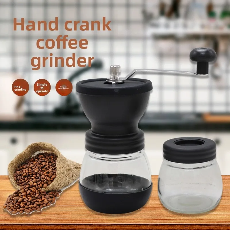 

Hand mill ceramic core hand mill coffee machine body glass washing coffee grinder coffee bean grinding