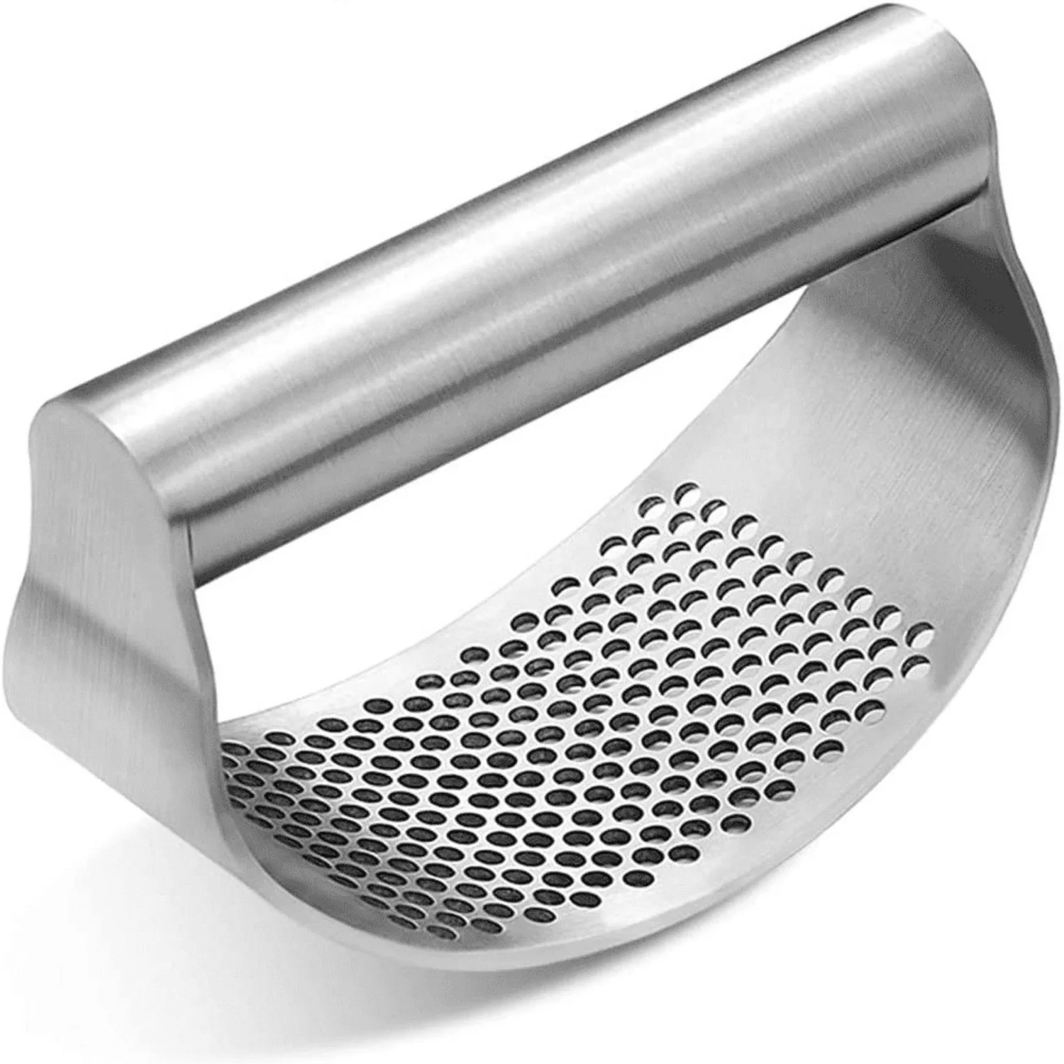 Stainless Steel Curved Garlic Press Crusher Masher - Newce Garlic Chopper Mincer