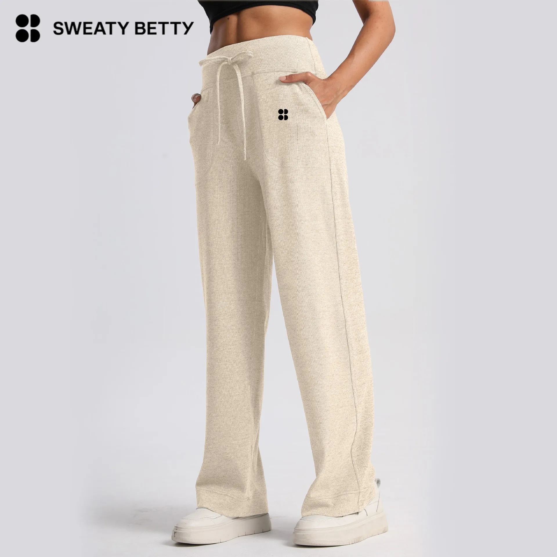 

Four Seasons Sweaty Betty Lazy Oversize Корейская версия Свободные вязаные брюки Широкие брюки Свободные женские брюки в пол
