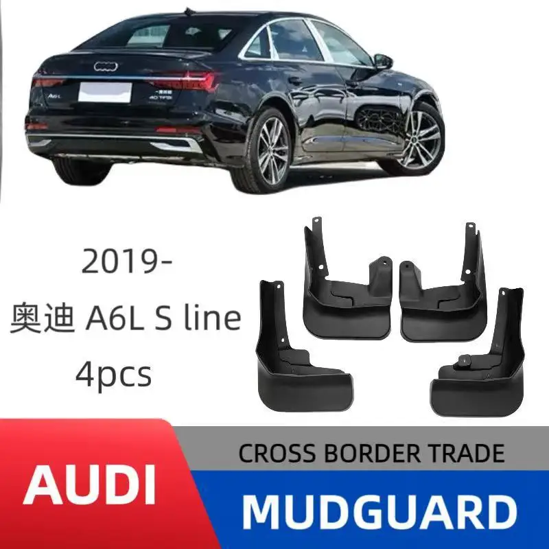 For Audi A6L C8 S-LINE 2019-2025 Custom-Fit No-drill 4PCS Mud Flaps Splash Guards Auto Exterior Modification Accessories