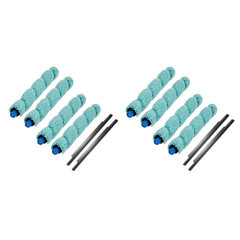 

B82B-12Pcs Floor Washing Robotic Cleaner Main Brush & Scraper Replacement For Ilife W400 Floor Washing Robot Parts