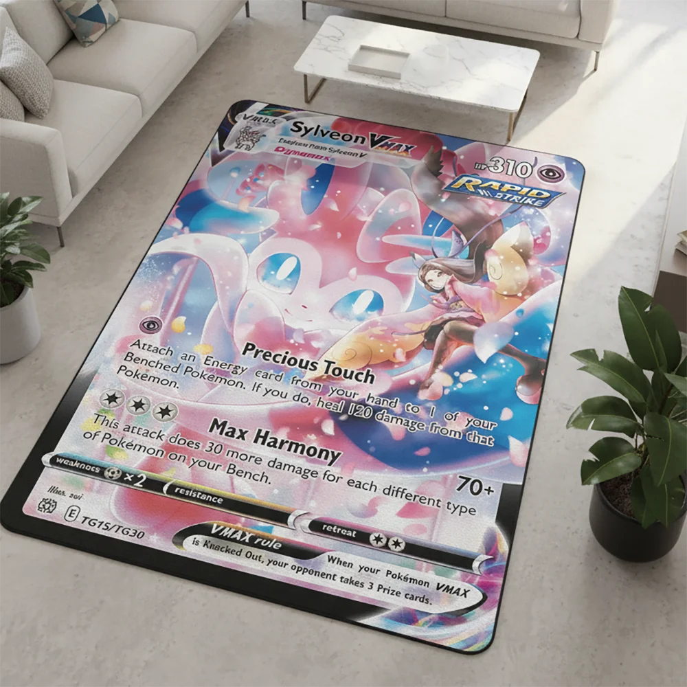 Pokémon Anime Rug Colorful Design Gengar Kirby Sylveon VMAX Rug,Pet Mat,Soft Floor Mat,Soft Decorative Blanket,Game Mat