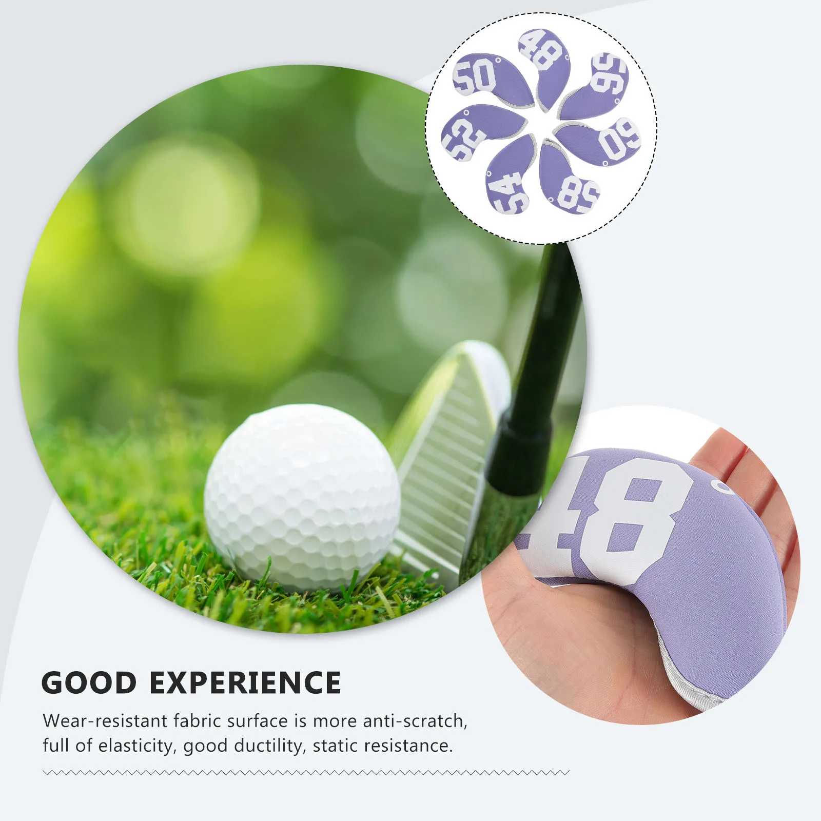 

7Pcs Golf Club Covers Anti-Scratch Fabric Protector for Clubs Long-Lasting Use Golf Club Covers Fabric Golfs Head Cover