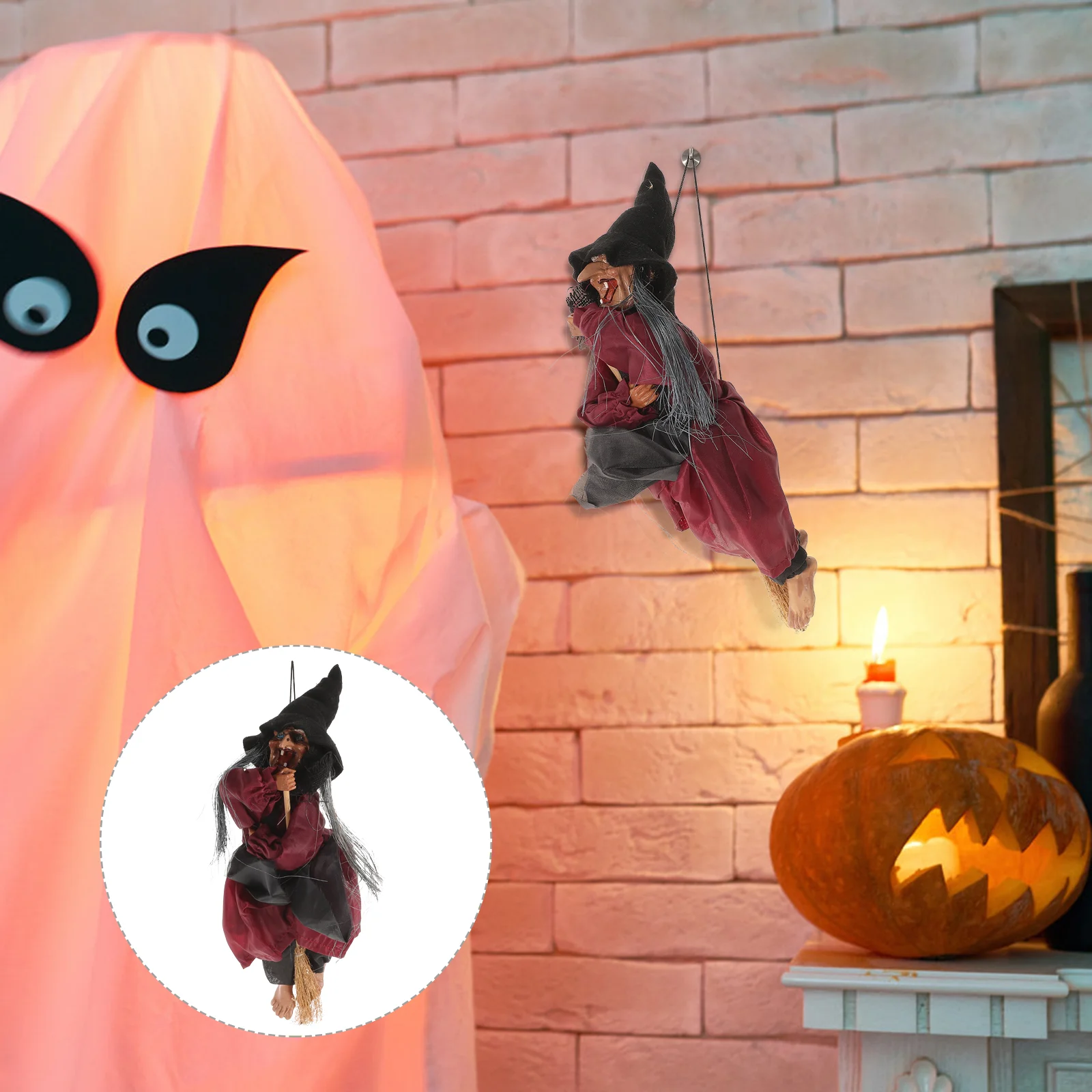 Horror Decoraties Griezelige Heks Rekwisieten Sport Hangende Spook Spookbezoekers Uw Huis Groet Trick-Or-Verzadelaars