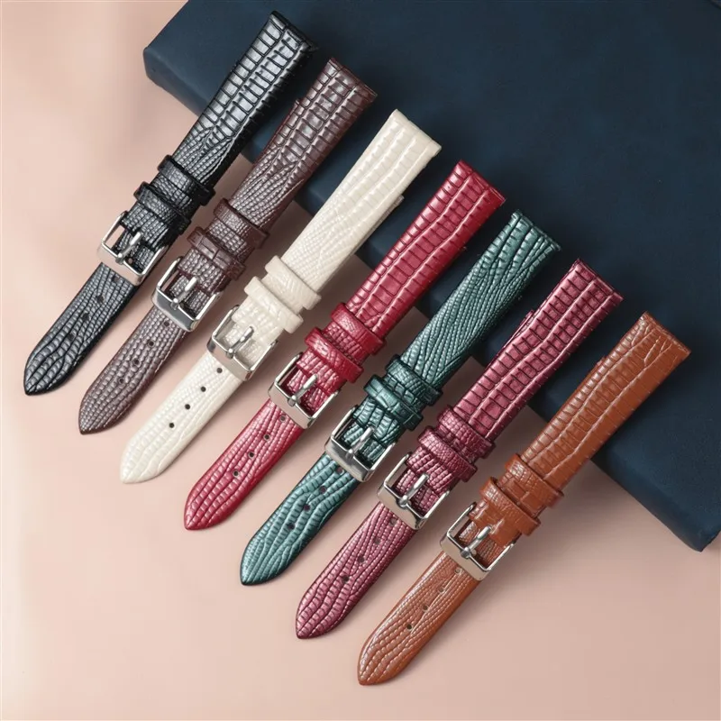 *high quality* lizard watch strap  A wear-resistant and shiny women's watch strap  8mm 10mm 12mm 14mm 16mm Accessories