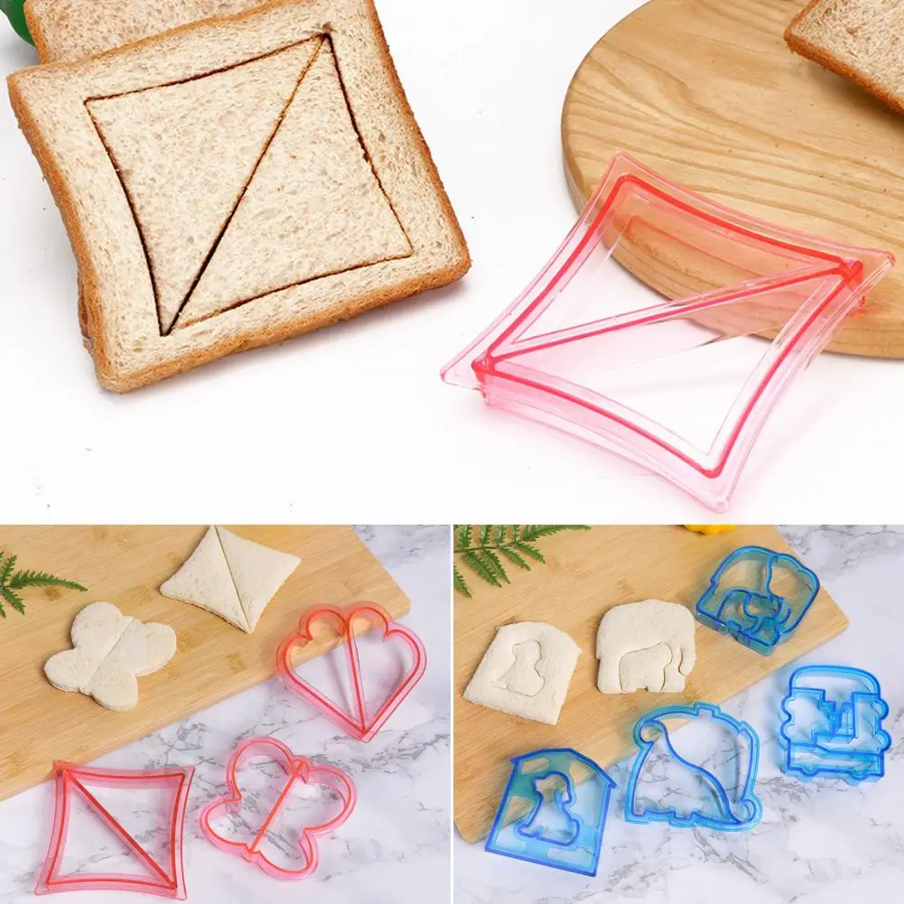 

Sandwich Cutters Mould Butterflies Dolphin Elephant Dinosaur Love Heart Puzzle Star Press DIY Toast Cutting Maker Mold Mould