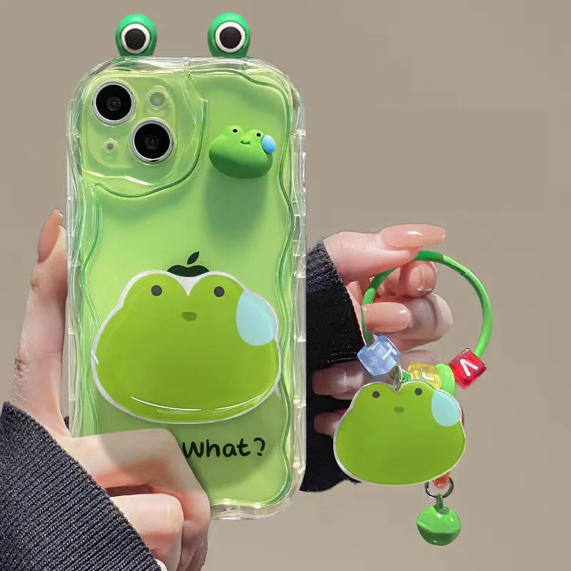 cute 3D sweaty frog rabbit silicone case for oppo realme10 c11 c67 C55 C35 C33 C31 C30  7PRO 6PRO 7I 8 12 15 bell pendant cover