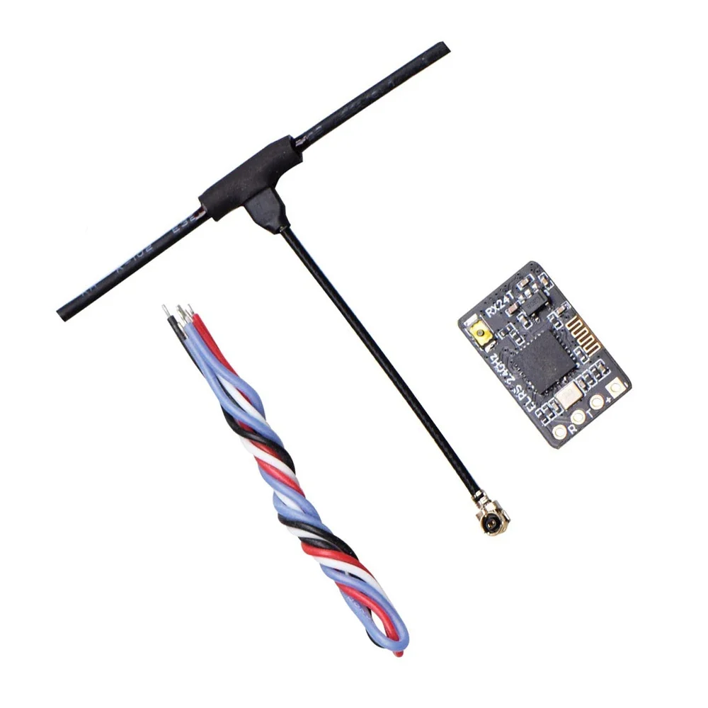 JHEMCU ExpressLRS RX24T 2.4G ELRS Radio Nano Long Range Receiver T-type Antenna 11X18mm for RC FPV Racing Freestyle Drone